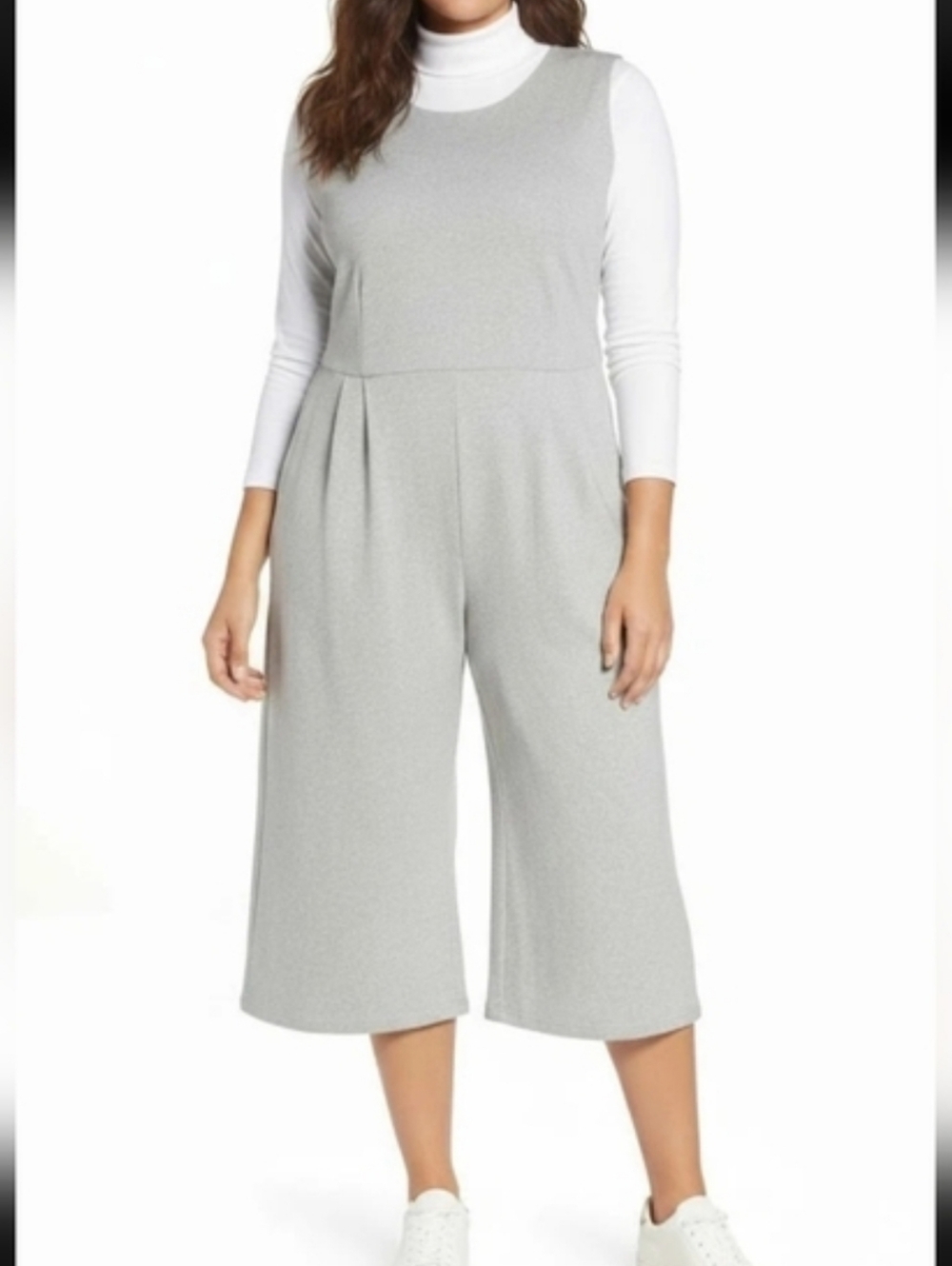 Eileen Fisher Organic Cotton Crop Jumpsuit Size Medium